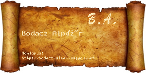 Bodacz Alpár névjegykártya